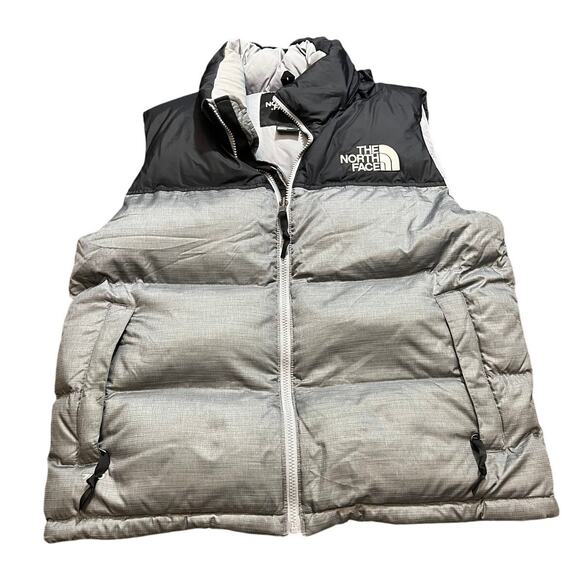 The North Face Women’s 1996 Retro Nuptse Vest‎ Gray Black 700 Down Size Large - Picture 1 of 9